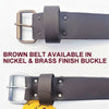 HEAVY DUTY OILED TOP GRAIN LEATHER, 32-INCH - 46-INCH WAIST SIZE BELT.