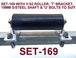 HEAVY DUTY POLYURETHANE ROLLER WITH 'T' BRACKET & 19MM S/STEEL SHAFT