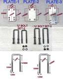 CLAMP PLATE FOR WOBBLY ROLLER SET WITH M12 'U' BOLTS TO CLAMP ANY BOX SIZE OF YOUR TRAILER.