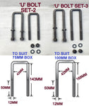 CLAMP PLATE FOR WOBBLY ROLLER SET WITH M12 'U' BOLTS TO CLAMP ANY BOX SIZE OF YOUR TRAILER.