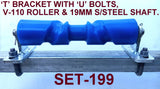 KEEL ROLLER-300MM SELF CANTERING WITH ‘T’ BRACKET & ‘U’ BOLTS.