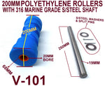 KEEL ROLLER- POLYETHYLENE WITH 19MM SHAFT