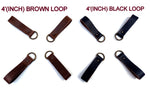 Tool Belt Suspender 4"(Inch) leather loops X (4-Piece Set) (Brown or Black)