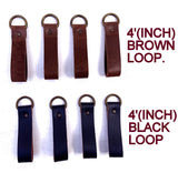 Tool Belt Suspender 4"(Inch) leather loops X (4-Piece Set) (Brown or Black)