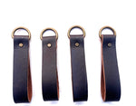 Tool Belt Suspender 5"(Inch) leather loops X (4-Piece Set) ( Black)