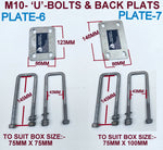 CLAMP PLATE FOR WOBBLY ROLLER SET WITH M10 'U' BOLTS TO CLAMP ANY BOX SIZE OF YOUR TRAILER