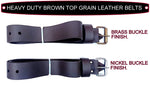 HEAVY DUTY OILED TOP GRAIN LEATHER, 32-INCH - 46-INCH WAIST SIZE BELT.