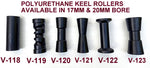 KEEL ROLLER-POLYURETHANE ROLLERS WITH 3-HOLE BRACKET & 19MM S/STEEL SHAFT.