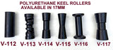 KEEL ROLLER WITH 3-HOLE BRACKET, 'U' BOLTS & 16MM SHAFT TO SUIT