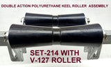 DOUBLE ACTION SUPER HEAVY-DUTY 3 HOLE BRACKET WITH POLYURETHANE ROLLERS FOR BOAT