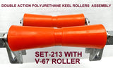 DOUBLE ACTION SUPER HEAVY-DUTY 3 HOLE BRACKET WITH POLYURETHANE ROLLERS FOR BOAT