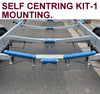 BOAT TRAILER GLIDER KIT - SELF CENTRING KIT -1 OR KIT-2 WITH POLYURETHANE ROLLER AND 19MM SHAFT  & 3 -HOLE BRACKET FOR LARGE AND MEDIUM BOATS.