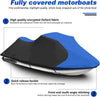 Jet Ski Cover Waterproof Marine Grade 600D Heavy Duty Black/Blue (Two seaters) .