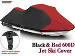 Jet Ski Cover Waterproof Marine Grade 600D Heavy Duty Red/Black (Two seaters) .