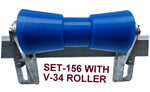 BOAT TRAILER GLIDER KIT - SELF CENTRING KIT -1 OR KIT-2 WITH POLYETHYLENE ROLLER & 3 HOLE BRACKET MEDIUM SIZE BOATS.