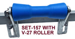 BOAT TRAILER GLIDER KIT - SELF CENTRING KIT -1 OR KIT-2 WITH POLYETHYLENE ROLLER & 3 HOLE BRACKET MEDIUM SIZE BOATS.