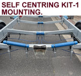 BOAT TRAILER GLIDER KIT - SELF CENTRING KIT -1 OR KIT-2,  FOR 'V' SHAPE TRAILER BOX WITH POLYURETHANE ROLLER WITH 19MM SHAFT FOR LARGE TO MEDIUM SIZE BOATS