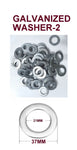 GALVANISED WASHERS & M12 NYLOC NUTS.