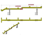 JET SKI ROLLER ASSEMBLY-1820MM LONG WITH UPRIGHT MOUNTING BRACKETS