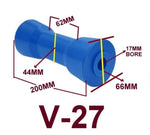 Polyethylene Keel Rollers 200mm Long For Boat Trailers With 17MM Bore to suit 16mm shaft.