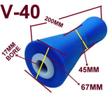 Polyethylene Keel Rollers 200mm Long For Boat Trailers With 17MM Bore to suit 16mm shaft.